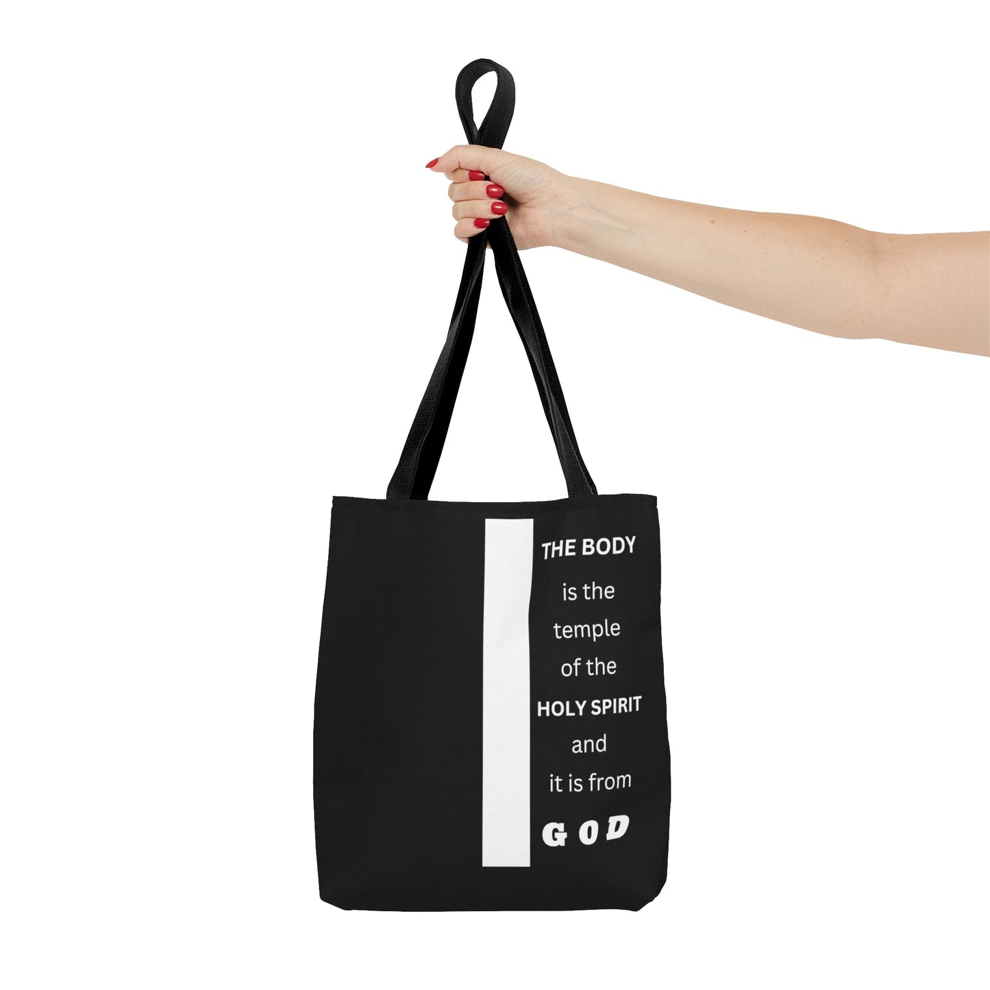 Large Tote Bag the Body is the Temple of the Holy Spirit - Scripture Verse