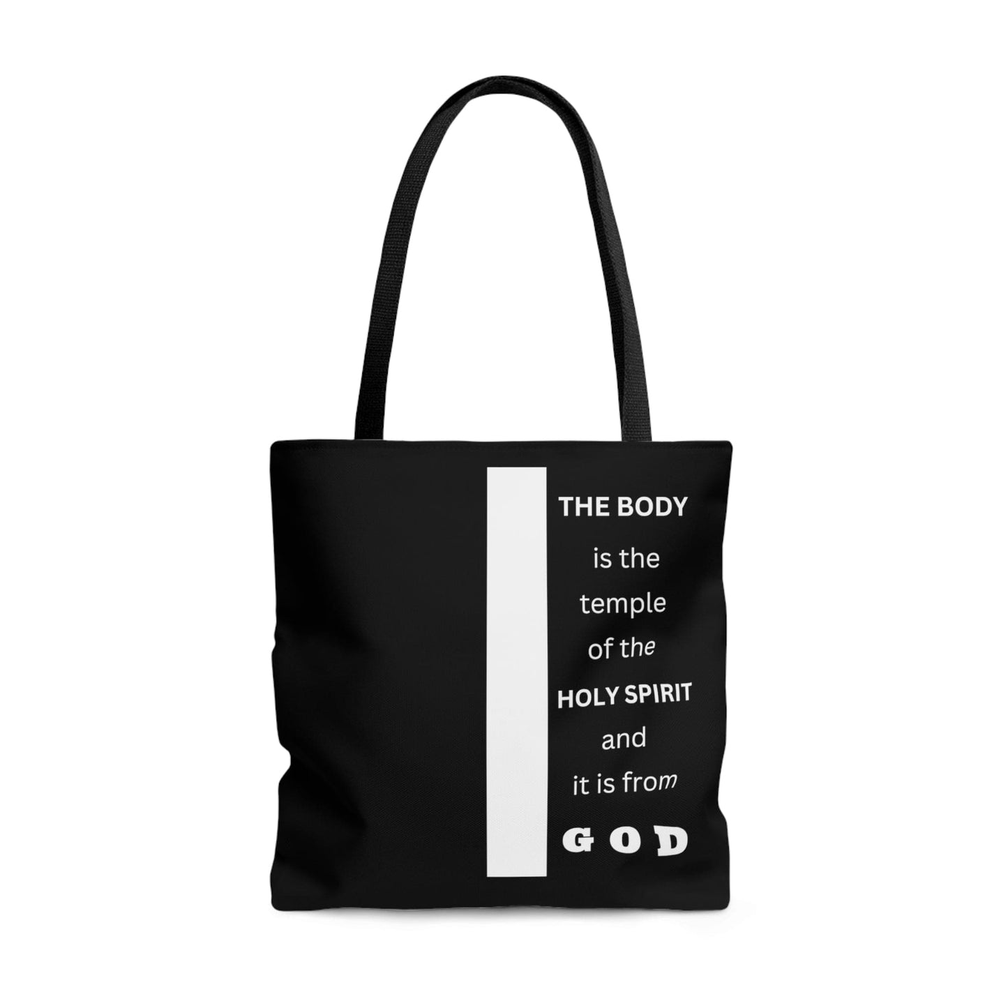 Large Tote Bag the Body is the Temple of the Holy Spirit - Scripture Verse