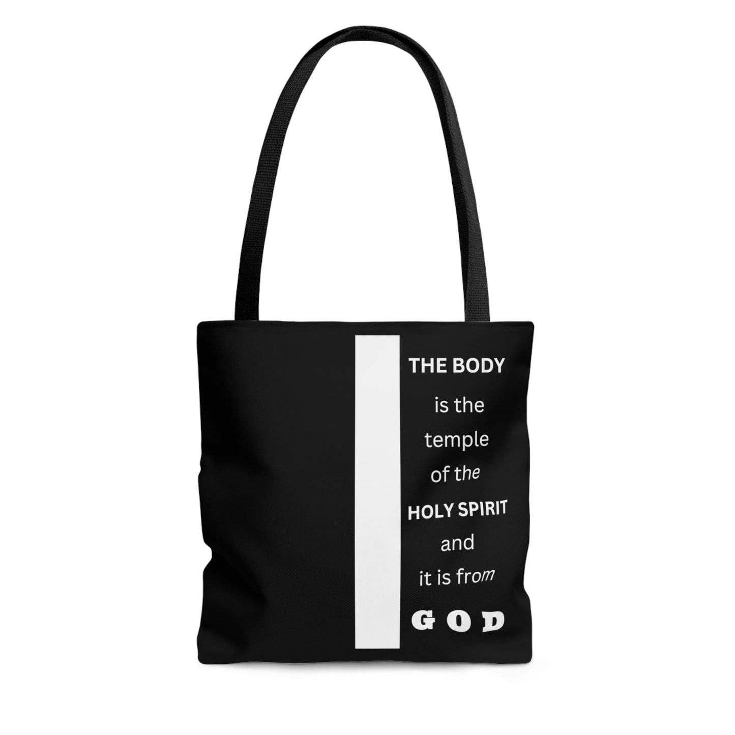 Large Tote Bag the Body is the Temple of the Holy Spirit - Scripture Verse