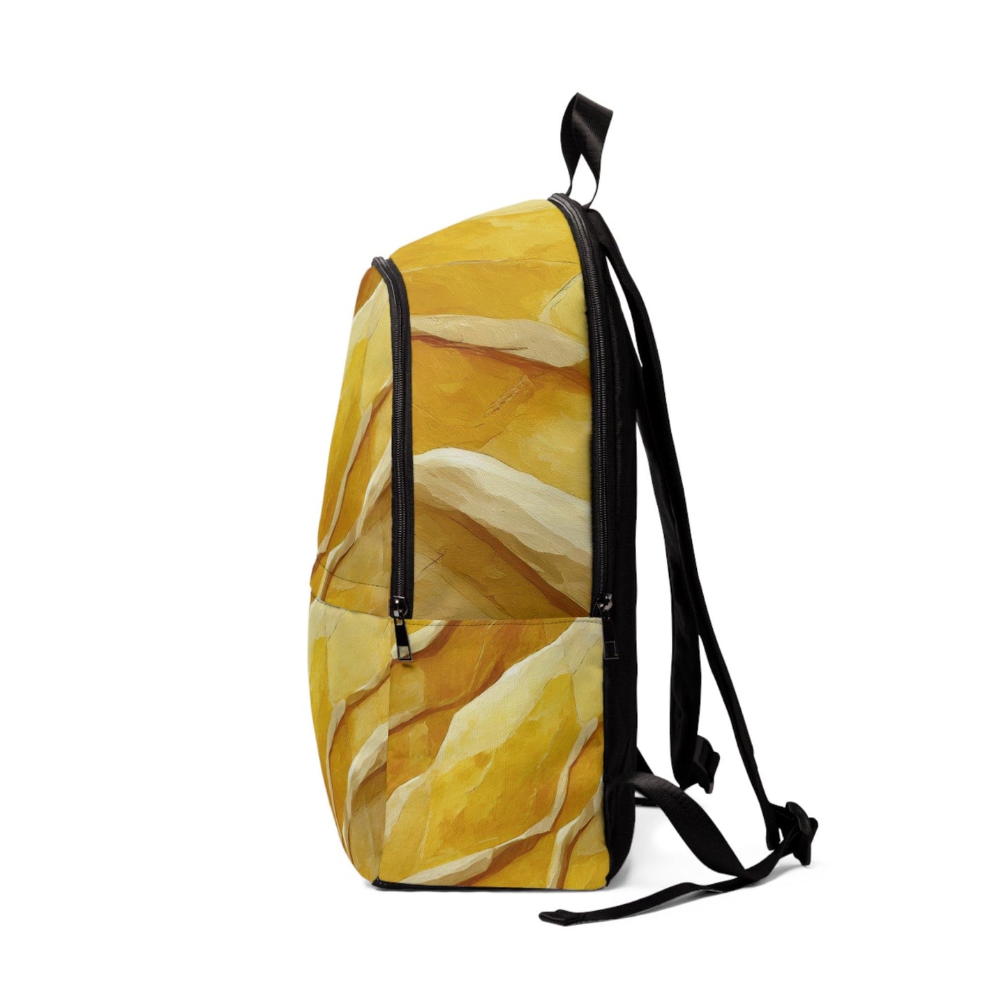 Fashion Backpack Waterproof Rustic Yellow Stone Print