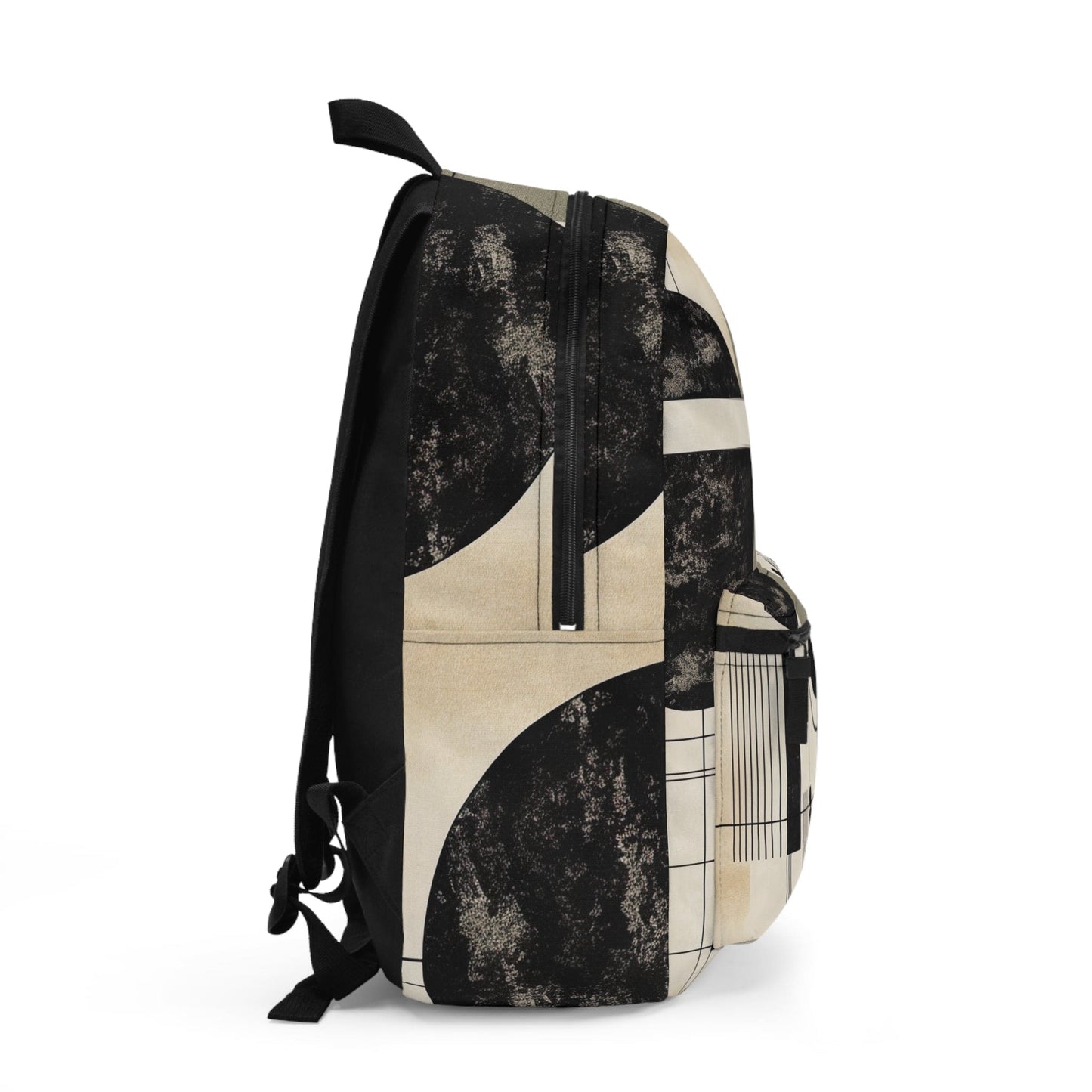 Backpack Work/school/leisure - Waterproof - Abstract Black Beige Brown Geometric Shapes