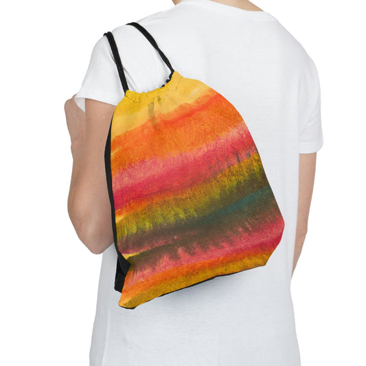 Drawstring Bag - Autumn Fall Watercolor Abstract Print